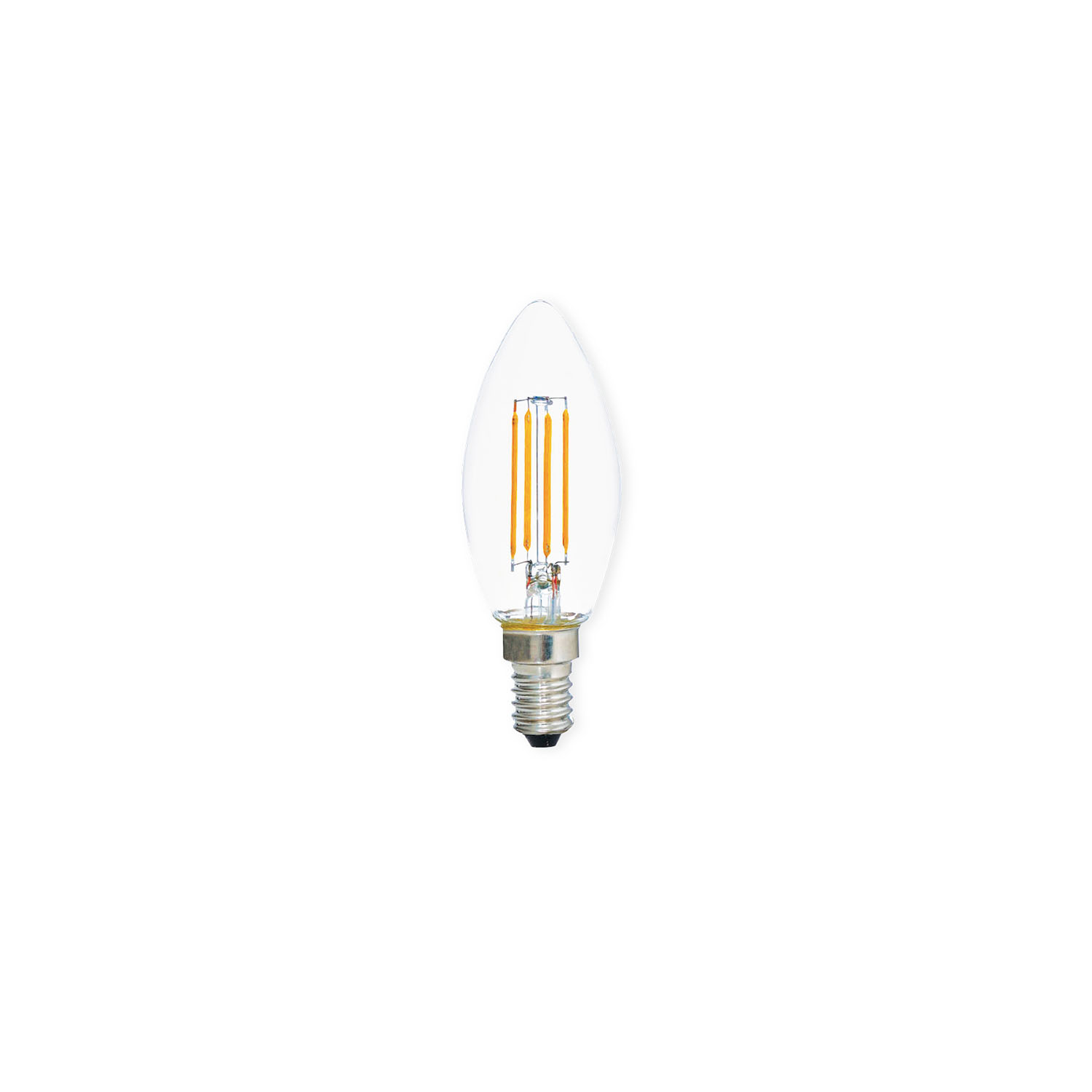 E14 4W LED CANDLE LAMP 2700K CLEAR GLASS DIFFUSER DIM